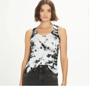 Goldie Black and White Tie-Dye Tank Top
